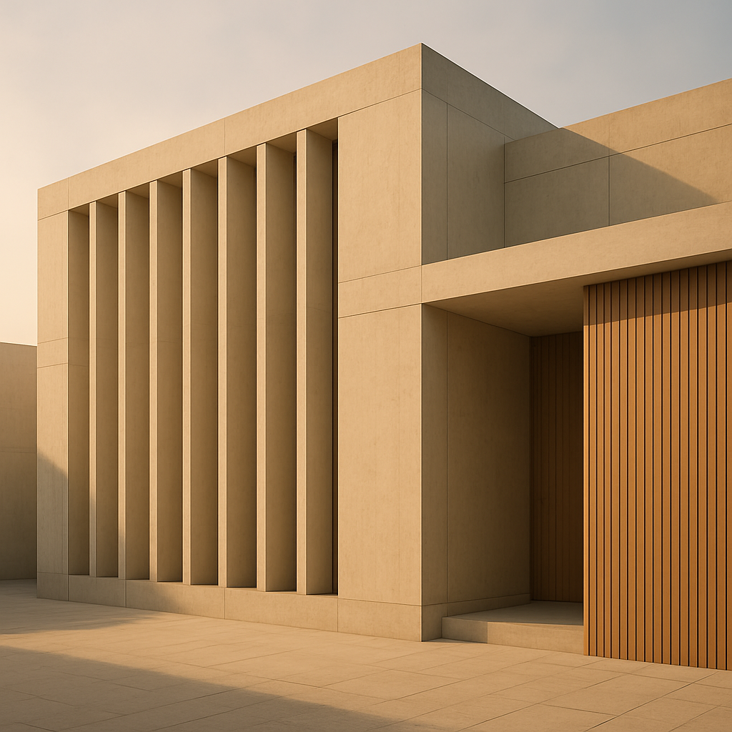 A modern concrete and timber building designed by ZFA Architects